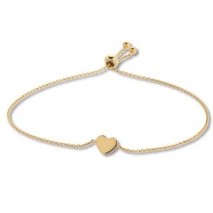 Heart Bolo Bracelet 14K Yellow Gold
